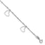 Sterling Silver Rhodium-plated Heart Dangles 9in Plus 1in ext Anklet - Larson Jewelers