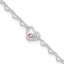 Sterling Silver Polished CZ Heart Link 9in Plus 1in ext. Anklet - Larson Jewelers