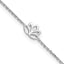 Sterling Silver Rhodium-plated Louts Flower 9in Plus 1in ext. Anklet