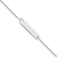 Sterling Silver Polished Heart ID 7in Bracelet - Larson Jewelers
