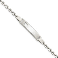 Sterling Silver Polished ID W/Heart Bracelet - Larson Jewelers