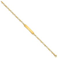 Sterling Silver Gold-tone 7.5 inch Hearts ID Bracelet - Larson Jewelers
