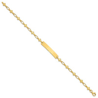 Sterling Silver Gold-tone 7.5 inch Cross ID Bracelet