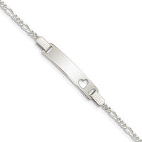 Sterling Silver Baby ID with Cut-out Heart Bracelet - Larson Jewelers