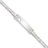 Sterling Silver Baby ID with Cut-out Heart Bracelet - Larson Jewelers