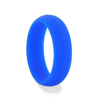 ZAZOO Dual Groove Silicone Ring for Men and Women Blue Comfort Fit Hypoallergenic Thorsten - 8mm - Larson Jewelers
