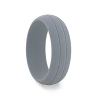 HAMMER Dual Groove Silicone Ring for Men and Women Grey Comfort Fit Hypoallergenic Thorsten - 8mm - Larson Jewelers