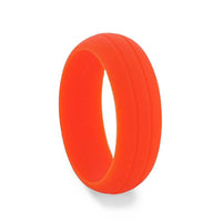 FIRE Dual Groove Silicone Ring for Men and Women Orange Comfort Fit Hypoallergenic Thorsten - 8mm - Larson Jewelers
