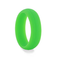 CLOVER Dual Groove Silicone Ring for Men and Women Green Comfort Fit Hypoallergenic Thorsten - 8mm - Larson Jewelers