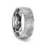 NOBILIA Silver Cross-Hatched Finish Flat Style Wedding Band - 4mm - Larson Jewelers