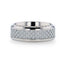 TANTALUS Beveled Edge Titanium Ring with White Carbon Fiber Inlay - 8mm - Larson Jewelers