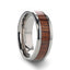KOAN Titanium Polished Finish Koa Wood Inlaid Men’s Wedding Ring with Beveled Edges - 6mm & 8mm - Larson Jewelers