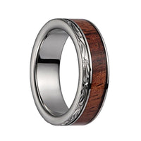 Titanium Wedding Ring With Pink Ivory Inlay & Small Edge Design - 6mm & 8mm - Larson Jewelers