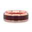 DYLAN Rose Gold Plated Koa Wood Inlaid Tungsten Men's Wedding Band With Beveled Polished Edges - 8mm - Larson Jewelers
