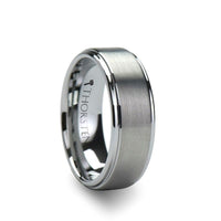 OPTIMUS Raised Center with Brush Finish Tungsten Ring - 4mm - 12mm - Larson Jewelers