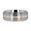 ODIN Platinum Inlaid Raised Center Tungsten Ring - 8mm - Larson Jewelers