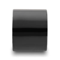 AXWELL Black Flat Pipe Cut Tungsten Carbide Ring with Polished Finish - 20mm - Larson Jewelers