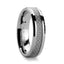 ULTIMA Beveled Tungsten Wedding Band with White Carbon Fiber - 4mm - 6mm - Larson Jewelers