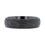 RENEGADE Domed Hammer Finish Black Tungsten Carbide Wedding Band with Brushed Finish - 6mm or 8mm - Larson Jewelers