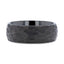 RENEGADE Domed Hammer Finish Black Tungsten Carbide Wedding Band with Brushed Finish - 6mm or 8mm - Larson Jewelers