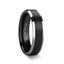 ASTON Black Brushed Center Tungsten Ring with Polished Beveled Edges - 4mm - 10mm - Larson Jewelers