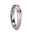 PINK Beveled Tungsten Wedding Band with Pink Carbon Fiber -4mm & 6mm - Larson Jewelers
