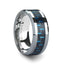 AUXILIUS Tungsten Carbide Ring with Black & Blue Carbon Fiber Inlay - 6mm - 10mm - Larson Jewelers