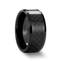 DAYTONA Black Ceramic with Black Carbon Fiber Inlay Wedding Band - 10mm - Larson Jewelers