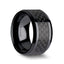 ONYX Black Carbon Fiber Inlaid Black Ceramic Wedding Band - 4mm - 12mm - Larson Jewelers