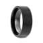 BALTIMORE Flat Style Black Tungsten Carbide Ring with Brushed Finish - 12mm - Larson Jewelers