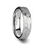 WINSTON White Tungsten Ring with Raised Hammered Finish and Polished Step Edges - 4mm - 10mm - Larson Jewelers