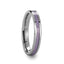 IRIS Beveled Tungsten Wedding Band With Purple Carbon Fiber Inlay - 4mm & 6mm - Larson Jewelers