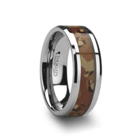 CRUSADER Tungsten Wedding Ring with Military Style Desert Camo Inlay - 8mm - Larson Jewelers