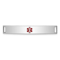 Sterling Silver Rhodium-plated Medical ID Plate - Larson Jewelers