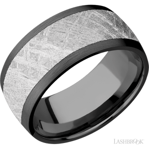 Zirconium with Satin Finish and Meteorite Inlay - 10MM - Larson Jewelers