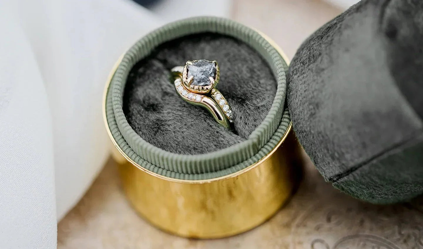 Salt & Pepper Diamonds: Rustic Chic Engagement Rings for Modern Couples - Larson Jewelers