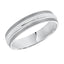 14k White Gold Wedding Band Domed High Polished Finish Double Milgrain Detail Flat Edges - 4mm- 10mm - Larson Jewelers