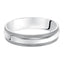 14k White Gold Wedding Band Domed High Polished Finish Double Milgrain Detail Flat Edges - 4mm- 10mm - Larson Jewelers