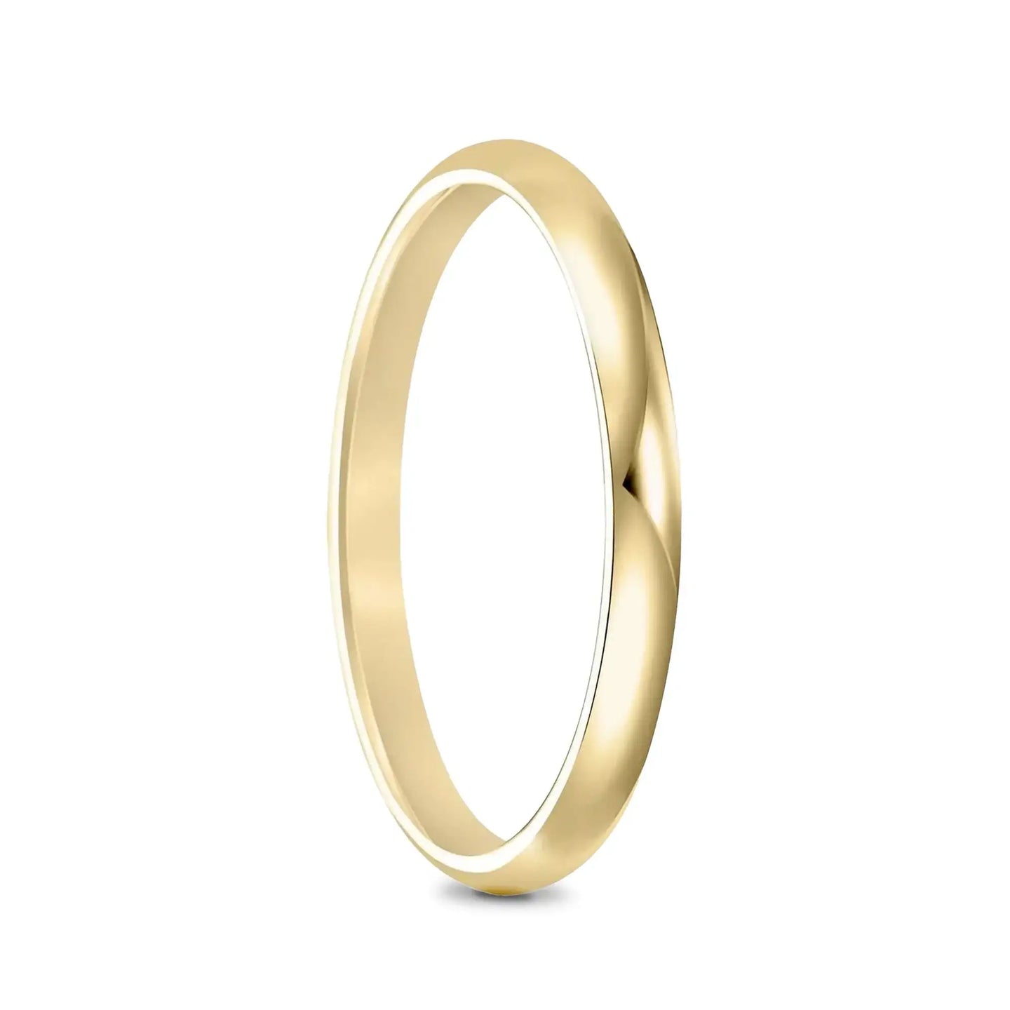 14k Yellow Gold Women's Domed Ring with Polished Finish - 2mm - 4mm - Larson Jewelers