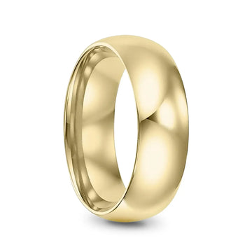 10k Yellow Gold Men's Domed Ring with Polished Finish - 5mm - 10mm - Larson Jewelers