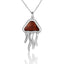 Sterling Silver Koa Wood Jellyfish Pendant18" Necklace