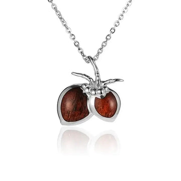 Sterling Silver Koa Wood Coconut Pendant18" Necklace - Larson Jewelers