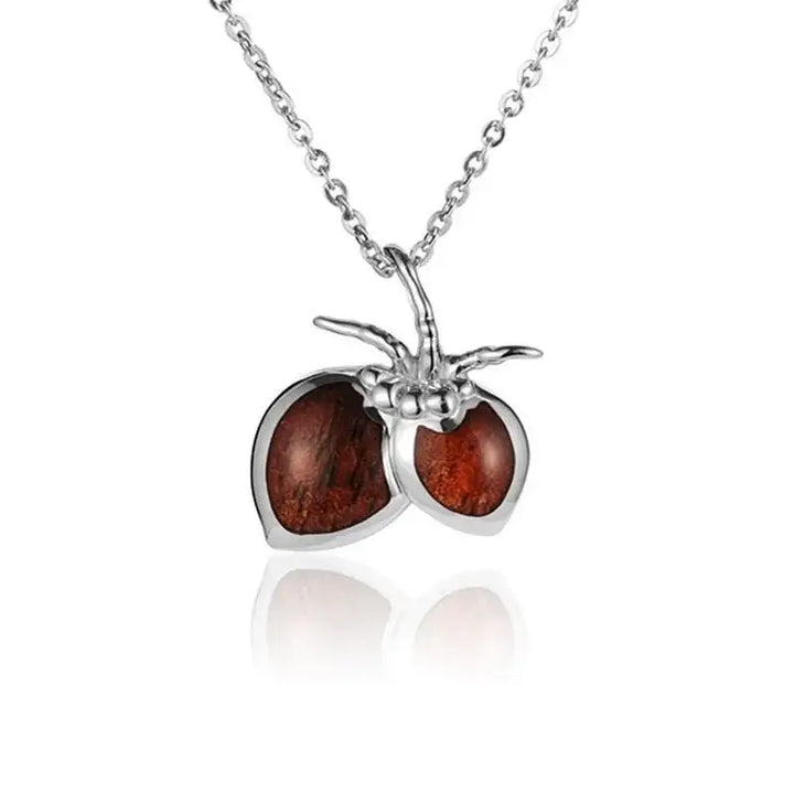 Sterling Silver Koa Wood Coconut Pendant18" Necklace - Larson Jewelers