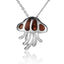 Sterling Silver Koa Wood Wild Tentacles Jellyfish Pendant18" Necklace