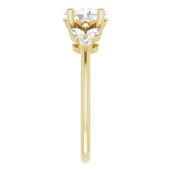 AURELIE 14K Yellow Gold Oval Lab Grown Diamond Engagement Ring - Larson Jewelers