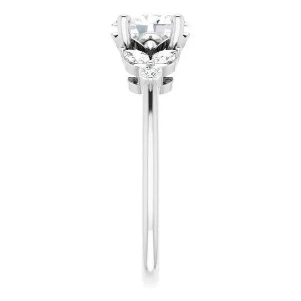 AURELIE 14K White Gold Oval Lab Grown Diamond Engagement Ring - Larson Jewelers