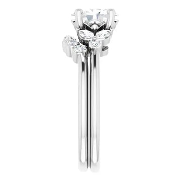 AURELIE Platinum Oval Lab Grown Diamond Engagement Ring - Larson Jewelers