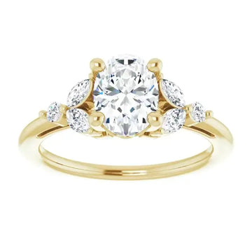 AURELIE 14K Yellow Gold Oval Lab Grown Diamond Engagement Ring - Larson Jewelers