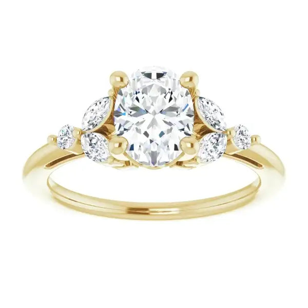 AURELIE 14K Yellow Gold Oval Lab Grown Diamond Engagement Ring - Larson Jewelers
