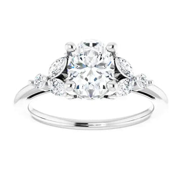 AURELIE Platinum Oval Lab Grown Diamond Engagement Ring - Larson Jewelers